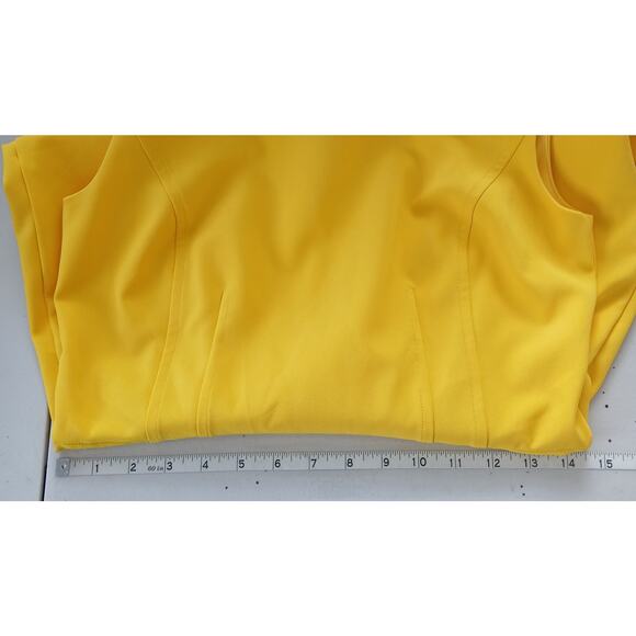 Lark & Ro Yellow Sleeveless Ruffle Hem Dress Womens 8 Work Office Career Casual - Picture 10 of 14